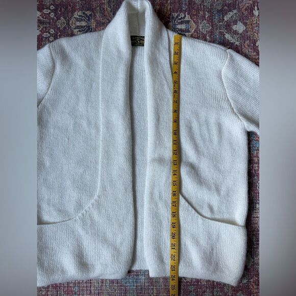 Cozy vintage White Knit American South Side Alpaca wool Cardigan with pockets - Picture 2 of 14